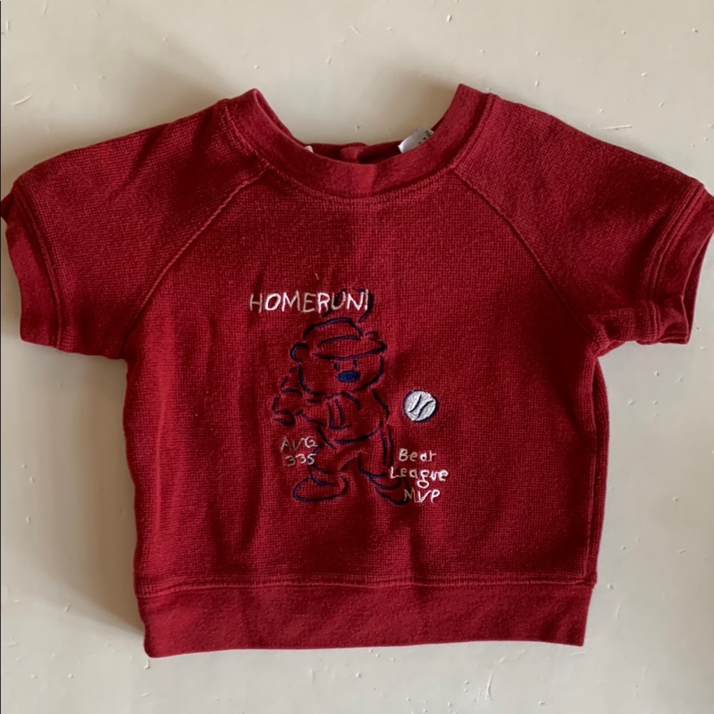 Baby O Vintage Red Baseball Graphic T-Shirt 18 Months